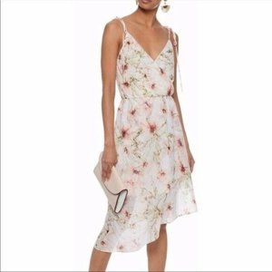HAUTE HIPPIE Pink Floral Asymmetrical Wrap Dress